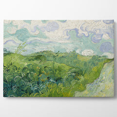 Green Wheat Fields Auvers, 1890, Kanvas Tablo