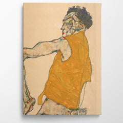 Self Portrait In Yellow Vest, 1914, Kanvas Tablo