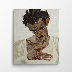 Self Portrait With Lowered Head, 1912, Kanvas Tablo