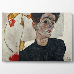 Self Portrait With Physalis, 1912, Kanvas Tablo