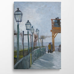 Terrace and Observation Deck at The Moulin De Blute Fin, Montmartre, 1887, Kanvas Tablo