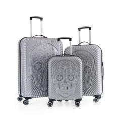 Silver - HH - Parlak Polikarbon 3'lü Valiz Seti