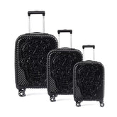 Siyah - HH - Parlak Polikarbon 3'lü Valiz Seti