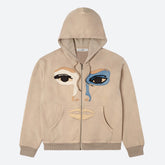 Patchwork Face II, Zip Up Oversize Hoodie