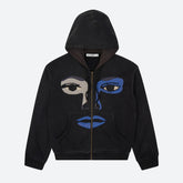 Patchwork Face, Zip Up Oversize Hoodie