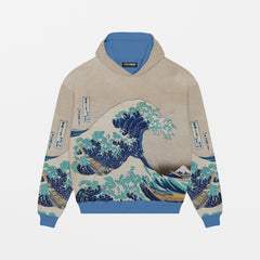 Kanagawa Oki Nami Ura, 1832, Oversize Hoodie