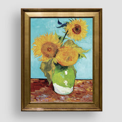 Vase with Three Sunflowers, Premium Tablo