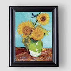 Vase with Three Sunflowers, Premium Tablo
