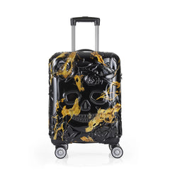 Siyah-Alevli Kuru Kafa - HH - Polikarbon 3'lü Valiz Seti