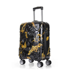 Siyah-Alevli Kuru Kafa - HH - Polikarbon 3'lü Valiz Seti