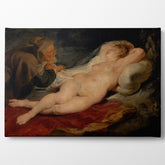 Hermit and Sleeping Angelica, 1626, Kanvas Tablo