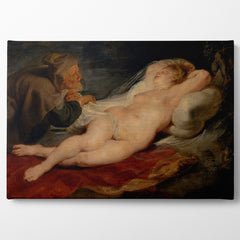 Hermit and Sleeping Angelica, 1626, Kanvas Tablo