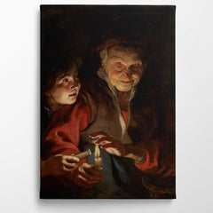 Two Women with a Candle, 1617, Kanvas Tablo