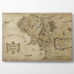 Middle Earth Map, Kanvas Tablo
