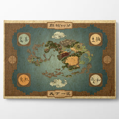 Avatar the Last Airbender Map, Kanvas Tablo