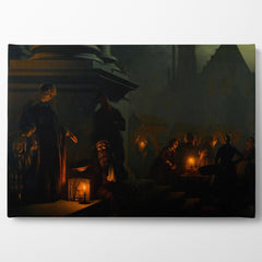 Charity İn The Night Market, 1851, Petrus Van Schendel, Kanvas Tablo