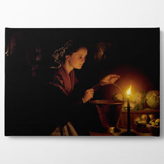 A Market Scene By Candlelight , 1857, Petrus Van Schendel, Kanvas Tablo