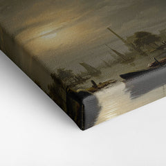 A River Landscape In Silver Moonlight, 1846, Petrus Van Schendel, Kanvas Tablo