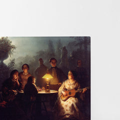 A Summer Evening by Lamp and by Moonlight,1850, Petrus Van Schendel, Kanvas Tablo