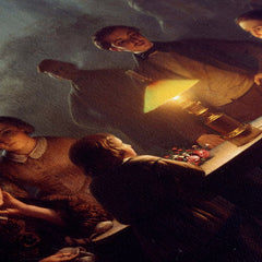 A Summer Evening by Lamp and by Moonlight,1850, Petrus Van Schendel, Kanvas Tablo