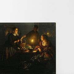 A Vegetable Seller At The Groenmarkt, The Hague, 1851, Petrus Van Schendel, Kanvas Tablo