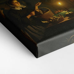 A Vegetable Seller At The Groenmarkt, The Hague, 1851, Petrus Van Schendel, Kanvas Tablo