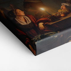 Buying Fruit And Vegetables At The Night Market, 1863, Petrus Van Schendel, Kanvas Tablo