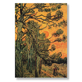 Batan Güneşli Kızıl Gökyüzüne Karşı Çam Ağaçları, 1889, Kanvas Tablo