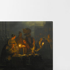 Dutch night market in the Kaasmarkt, Rotterdam, 1870, Petrus Van Schendel, Kanvas Tablo