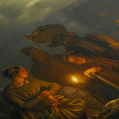 Dutch night market in the Kaasmarkt, Rotterdam, 1870, Petrus Van Schendel, Kanvas Tablo