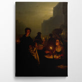 Fish Market at the Sint Jacobskerk, 1866, Petrus Van Schendel, Kanvas Tablo
