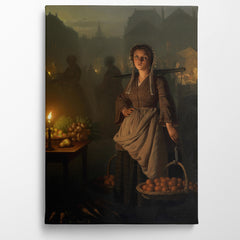 Market By Candlelight, 1869, Petrus Van Schendel, Kanvas Tablo