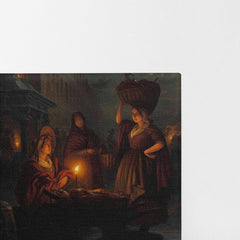 Moonlight Market, 1840, Petrus Van Schendel, Kanvas Tablo