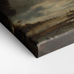 Moonlit Landscape, 1843,Petrus van Schendel , Kanvas Tablo