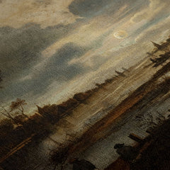 Moonlit Landscape, 1843,Petrus van Schendel , Kanvas Tablo