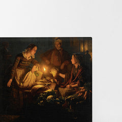 Moonlit Market In The Hague, 1842, Petrus Van Schendel, Kanvas Tablo