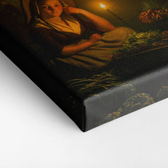 Night-Market In Amsterdam, With The Dam Palace And The Nieuwe Kerk In The Background , 1864, Petrus Van Schendel, Kanvas Tablo