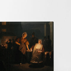 Night market in Rotterdam , 1870, Petrus Van Schendel, Kanvas Tablo