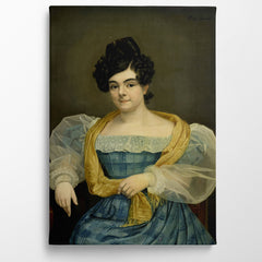 Portrait of Adriana Johanna van Wijck, Wife of Johannes Ploos Van Amstel, 1829, Petrus Van Schendel, Kanvas Tablo