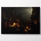 The Candlelit Market, 1856, Petrus Van Schendel, Kanvas Tablo