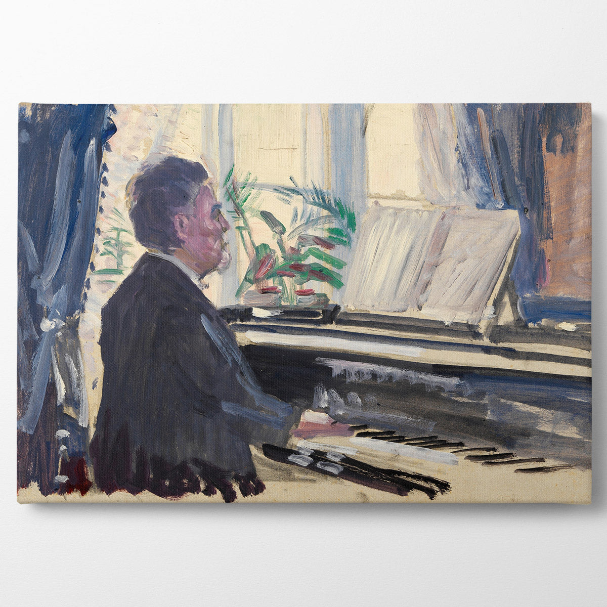 Leopold Czihaczek Am Klavier, 1907, Kanvas Tablo