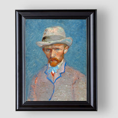 Self-portrait with a Gray Straw Hat, Vincent Van Gogh, Premium Tablo