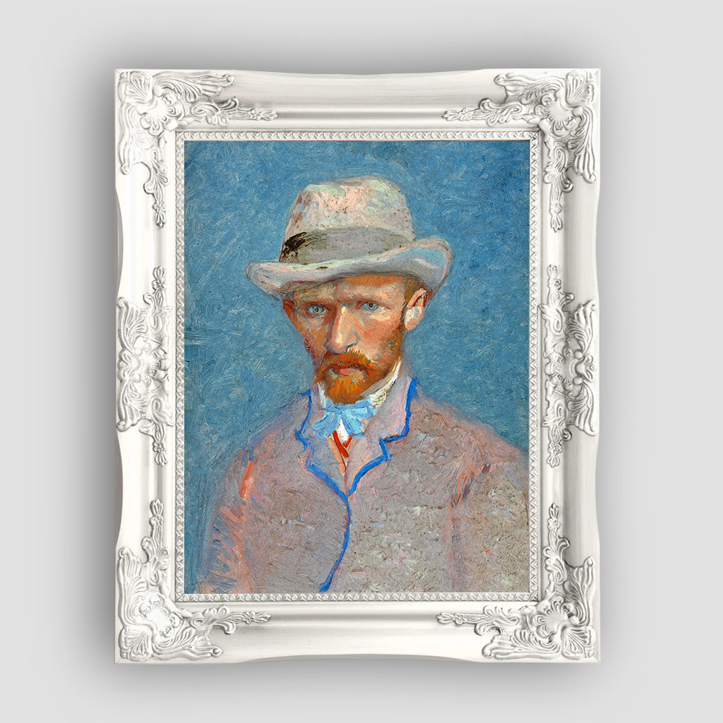 Self-portrait with a Gray Straw Hat, Vincent Van Gogh, Premium Tablo