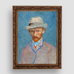 Self-portrait with a Gray Straw Hat, Vincent Van Gogh, Premium Tablo