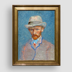 Self-portrait with a Gray Straw Hat, Vincent Van Gogh, Premium Tablo