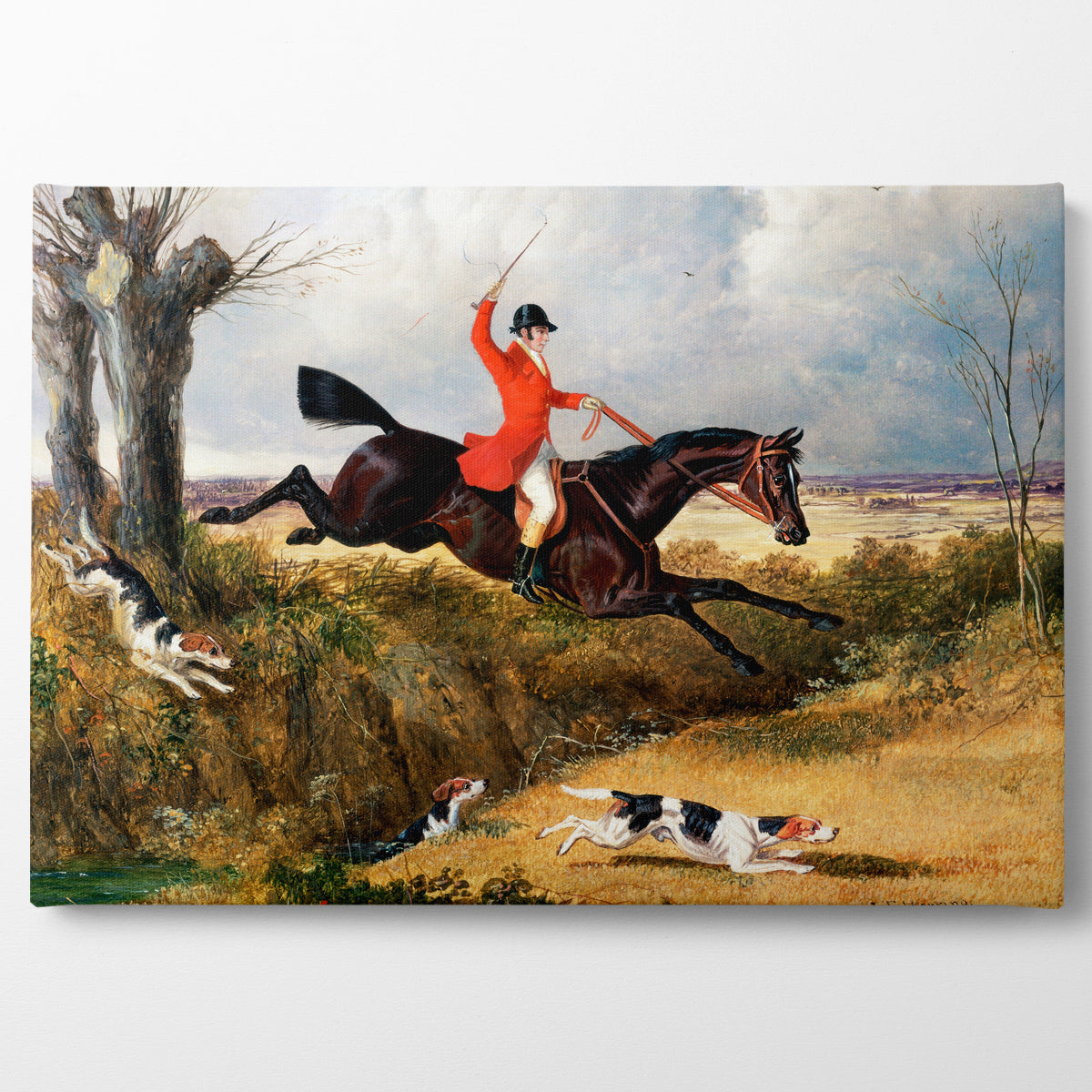 Foxhunting: Clearing a Ditch, 1839, Kanvas Tablo