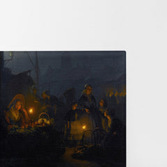 Dutch Market By Moonlight, 1853, Petrus Van Schendel, Kanvas Tablo