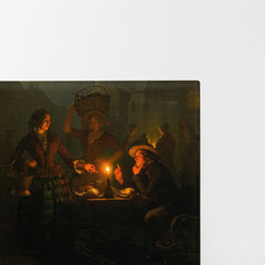 Night Market At The Groenmarkt, The Hague , 1852, Petrus Van Schendel, Kanvas Tablo